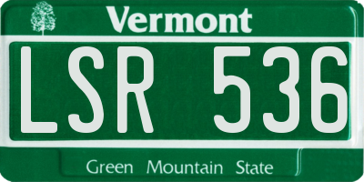 VT license plate LSR536
