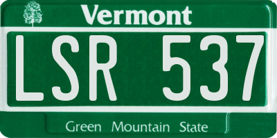 VT license plate LSR537