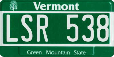 VT license plate LSR538