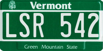VT license plate LSR542