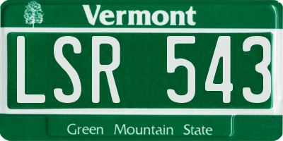 VT license plate LSR543