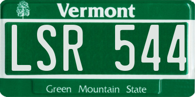 VT license plate LSR544