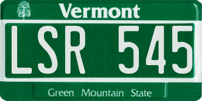 VT license plate LSR545