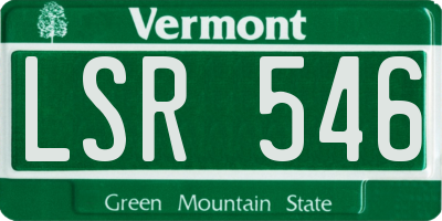 VT license plate LSR546