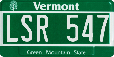 VT license plate LSR547