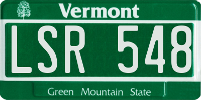 VT license plate LSR548
