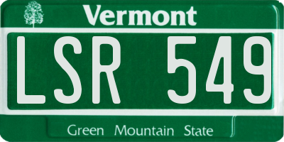 VT license plate LSR549