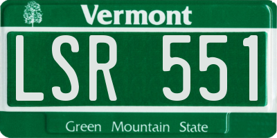 VT license plate LSR551
