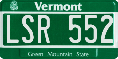 VT license plate LSR552