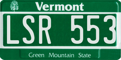 VT license plate LSR553