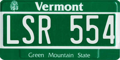 VT license plate LSR554
