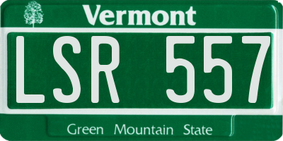 VT license plate LSR557