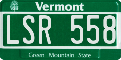 VT license plate LSR558