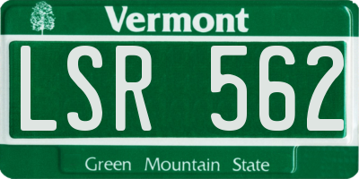VT license plate LSR562