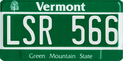 VT license plate LSR566