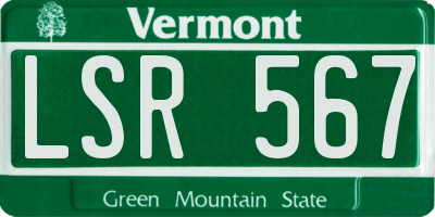 VT license plate LSR567
