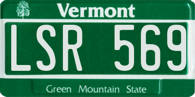 VT license plate LSR569