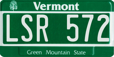 VT license plate LSR572