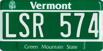 VT license plate LSR574