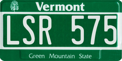 VT license plate LSR575
