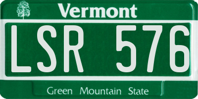 VT license plate LSR576