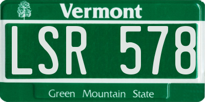 VT license plate LSR578