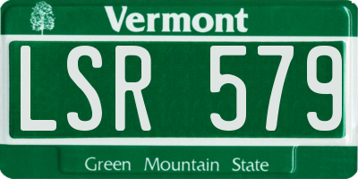 VT license plate LSR579
