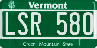 VT license plate LSR580