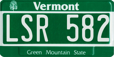 VT license plate LSR582