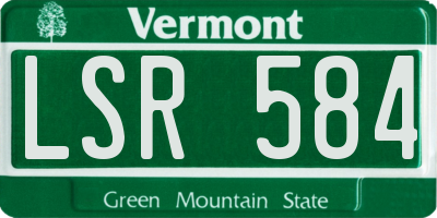 VT license plate LSR584