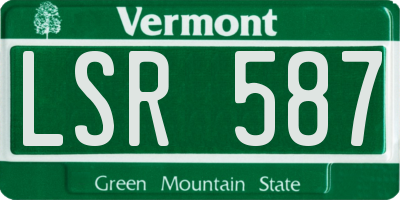 VT license plate LSR587