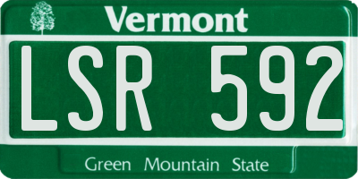 VT license plate LSR592