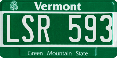 VT license plate LSR593