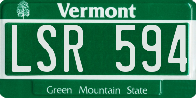 VT license plate LSR594