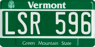 VT license plate LSR596