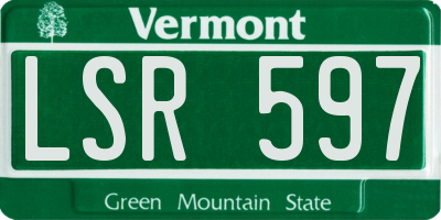 VT license plate LSR597