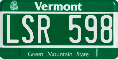 VT license plate LSR598