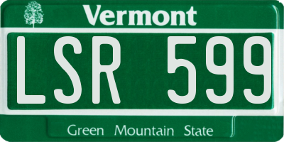 VT license plate LSR599
