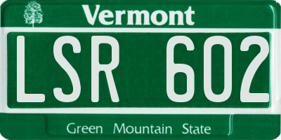 VT license plate LSR602