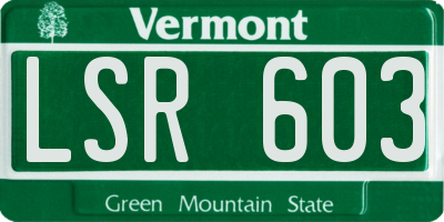 VT license plate LSR603