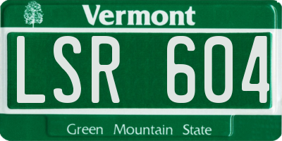 VT license plate LSR604
