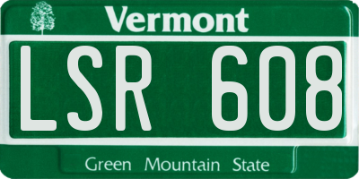VT license plate LSR608
