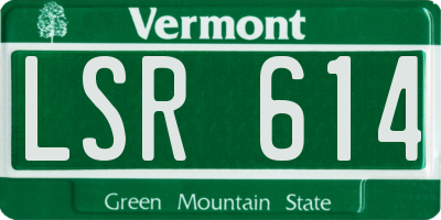 VT license plate LSR614