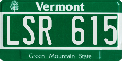 VT license plate LSR615