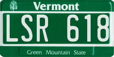 VT license plate LSR618