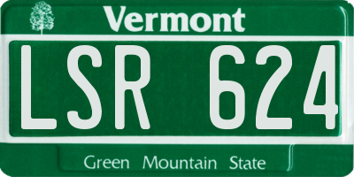 VT license plate LSR624