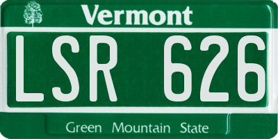 VT license plate LSR626