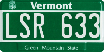VT license plate LSR633