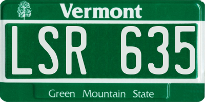 VT license plate LSR635