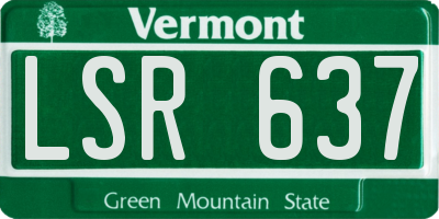 VT license plate LSR637